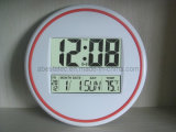 Large Round Wall Clock with Big LCD Display