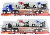 Friction Truck, Model Truck, Toy Car, Truck with Motorcycle, Kids Toys, Plastic Truck (3233D)