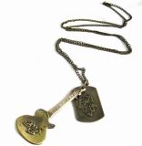 Antique Guitar Pendant Fashion Jewelry Necklace (HNK-10522)