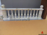 White Jade Marble Railing Handrail / Marble Balusterade