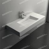 Classical Square Design Solid Surface Wall Hung Bathroom Wash Basin/Sinks for Residential Project (JZ1033)