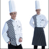 New Style Hotel Uniform for Chef in Blak and White