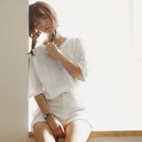 Women's New Hot T-Shirts Cotton Short Sleeve Hoody (SM-14002)
