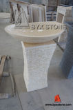Sunny Yellow Marble Pedestal Sink for Bathroom