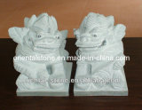 White Marble Chinese Lion Sculpture for Decoration