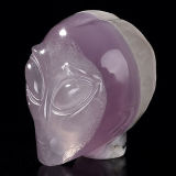 Natural Purple Fluorite Alien Metal Skulls, Metal Craft (0U56)