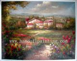 Handpainted Oil Painting-Garden Scene