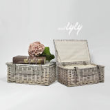 Home Decoration Cheap Wicker Baskets with Fabric Lining with Lid