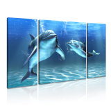 Dolphin Animal Canvas Art Painting for Wall Decoration