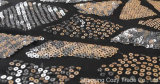 New Style Black Silver Sequins Embroidery with Invisible Nylon Thread