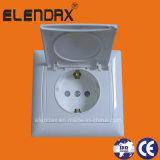 European Style Flush Mounted Schucko Socket Outlet with Cover and Earth (F6510)