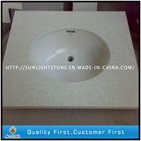 Pure White Vanity Tops Artificial Quartz Stone