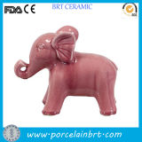 Cute Pink Ceramic Elephant Figurine Indoor Decoration