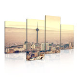 Cityscape Canvas Printed Painting for Restaurant Decoration