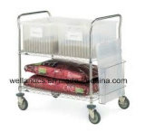 NSF Adjustable Chrome Metal Service Trolley for Hospital (TR904590A2CW)