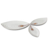 Set/3 Porcelain Leaf-Shape Fruit / Dessert Plate for Home Decoration or Home Decoration