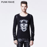 2015 Autumn New Design Punk Rave Black Man T-Shirt (T-419)