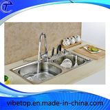 China Manufacturer Double Bowl Stainless Steel Sink with Drainer