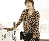 Women Fashion Wild Leopard Chiffon Blouse Shirts