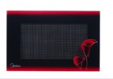 Tempered & Stained Midea Microwave Oven Door Glass - Black & Red