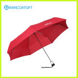 Lightweight Auto Open and Close Red 3 Folding Umbrella