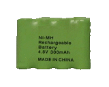 NiMH Rechargeable 4.8V 300mAh Battery Made in China (EX 4.8V 300mAh)