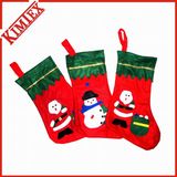 Handmade Embroidery Christmas Stocking with Snowman Santa Bear