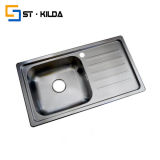 Single Bowl Stainless Steel Sink with Drain Board 46816