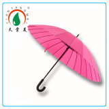 Straight 24k Umbrella with Hook Handle in China Factory