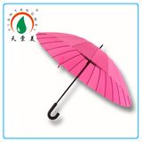 Straight 24k Umbrella with Hook Handle in China Factory