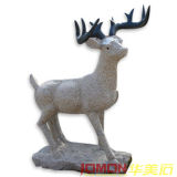 Carved Granite Stone Deer Sculpture (XMJ-DR01)