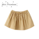 100% Cotton A-Line Check Skirt for Summer