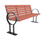 Plastic Wood Garden Bench, Wood Park Bench, Public Seating with Rounded Steel Arms (FY-009X)