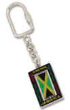 Jamaica Flag Epoxy Spinner Metal Key Chain for Souvenir