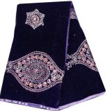 Lastest Big African Women Velvet Fabric with Rhinestone Cl9125-Purple