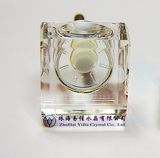 25mm Square Crystal Knobs With Iron (015-25-EDJ)