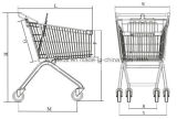 Supermarket Metal Shopping Cart with Elevator Wheels (60L-270L)