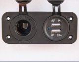 Car Cigarette Lighter Socket Dual USB Splitter Charger Power Adapter Outlet with Cable for 12V-24V...