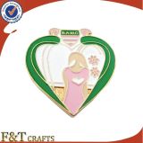 Personalized Heart Shape Soft Enamel Metal Badge Pins (FTBD10075J)
