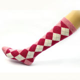 Women's Lady's Cotton Check Pattern Stockings (TA206)