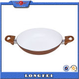 Not Easily Sticky White Coating Double Handle Fry Pan