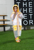 Transparent PVC Yellow Sheep Raincoat for Kids/Children