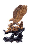 Tiger Eye Stone Carved Eagle Souvenir Figurine (AF78)