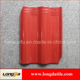 Deep Red Color Corrugated Clay Roof Tiles 300X400mm