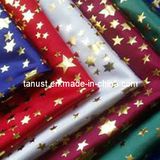 Polyester Twist Satin Fabric with Gold Foil