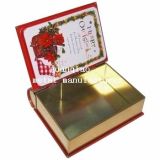 Book Shape Metal Tinbox, Printable Metal Gift Box (D-113)
