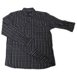 Men's Long Sleeve Check Double Pocket&Flap Casual Shirt