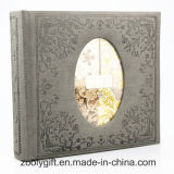 Pattern Embossed PU Leather Photo Album with Oval - Shaped Window