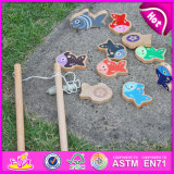 2015 Kids Wooden Magnetic Colorful Educational Fishing Toy, DIY Wooden Magnetic Fishing Toy, Cheap Wooden Fishing Game Toy W01A071