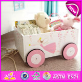 Supply Cheap Fashion Pretty Wooden Toy Box for Storage Book, Multi Functional Decorative Wooden Toy Storage Box W08c126